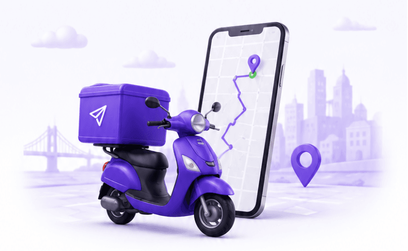 Moto Volado con ruta de entrega